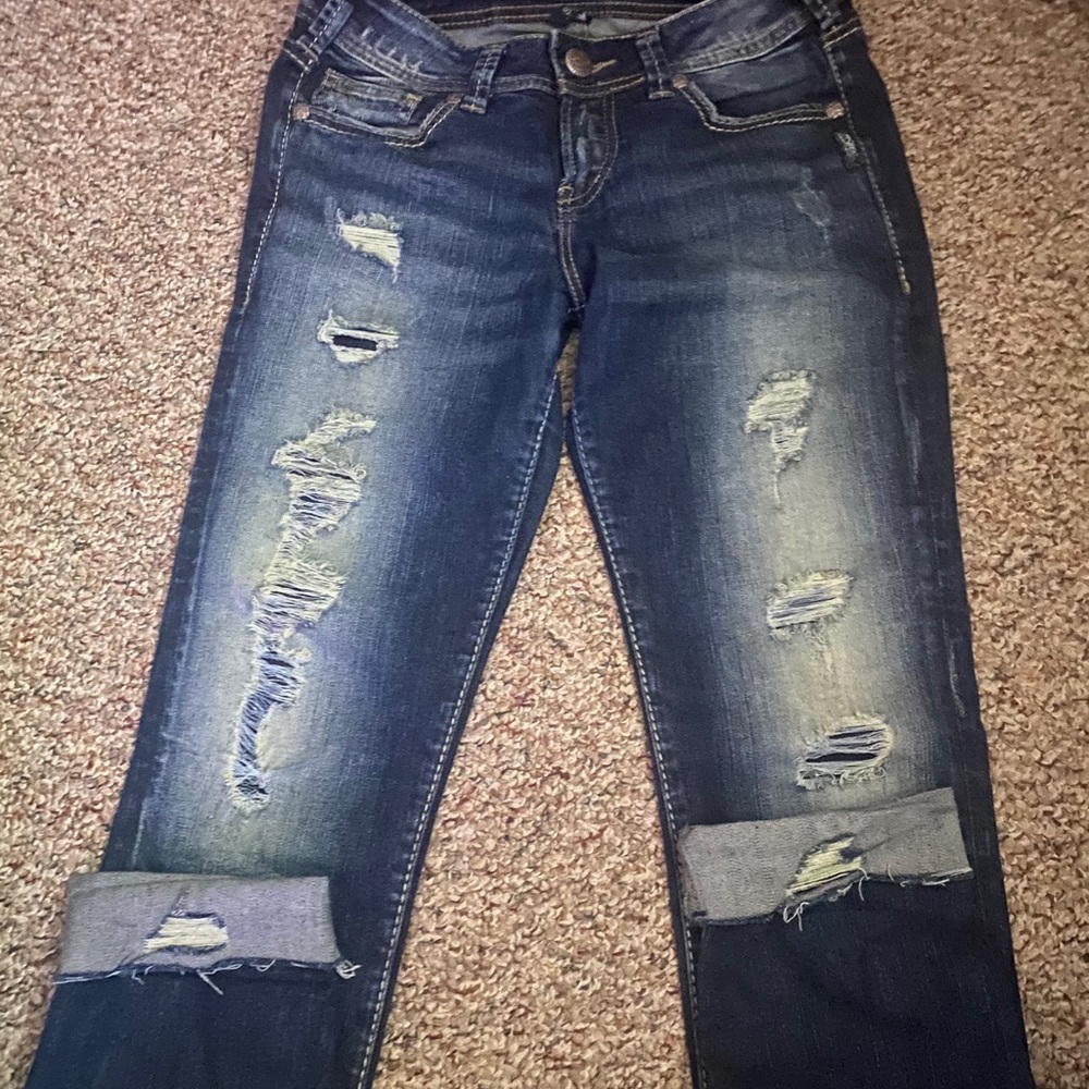 Skinny silver jeans